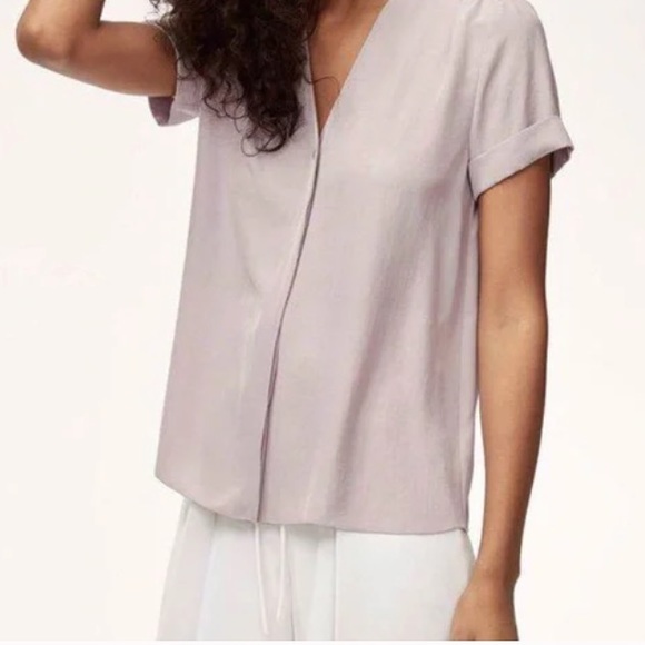 Aritzia Wilfred Nobel Short Sleeve Triacetate Oversized Blouse XS - Picture 10 of 12